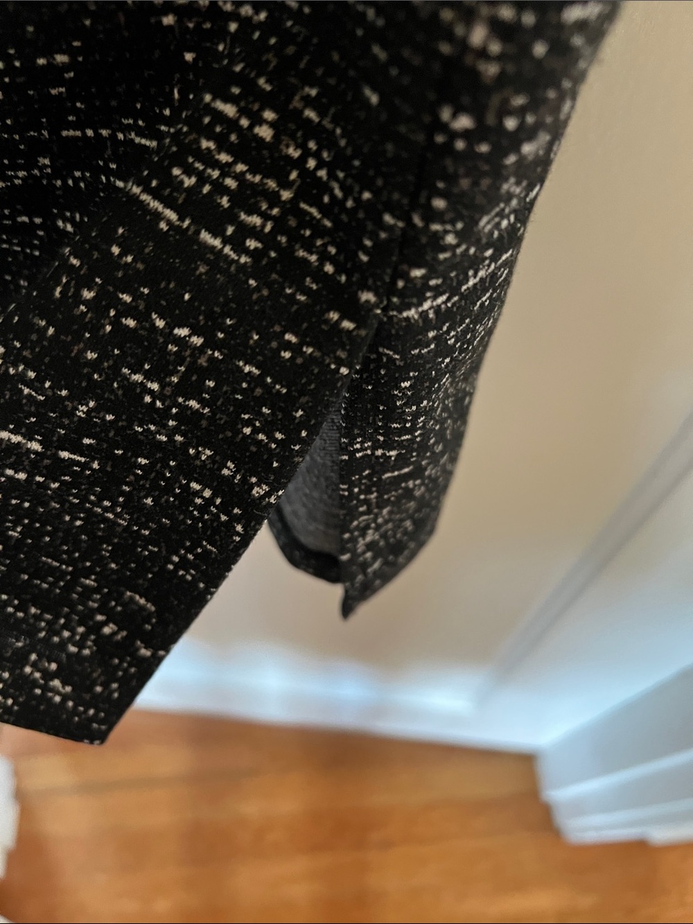 Express Black and White Tweed Midi Dress with Belt Detail - Picture 4 of 5